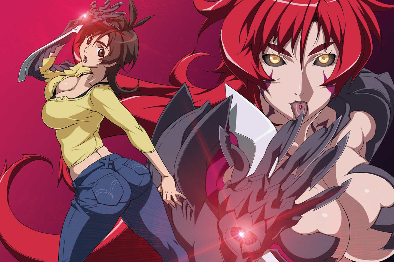 amaha_masane, long_hair, red_hair, witchblade