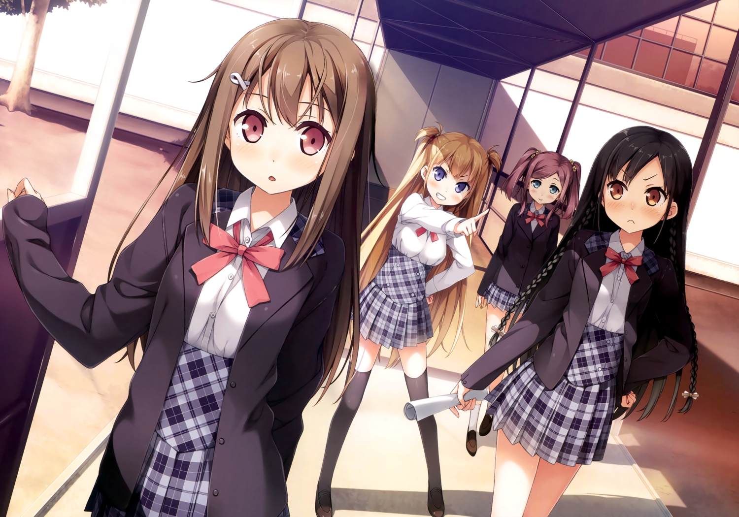 alice_third_macy, aqua_eyes, aqua_hair, black_hair, blonde_hair, blue_eyes, braids, brown_eyes