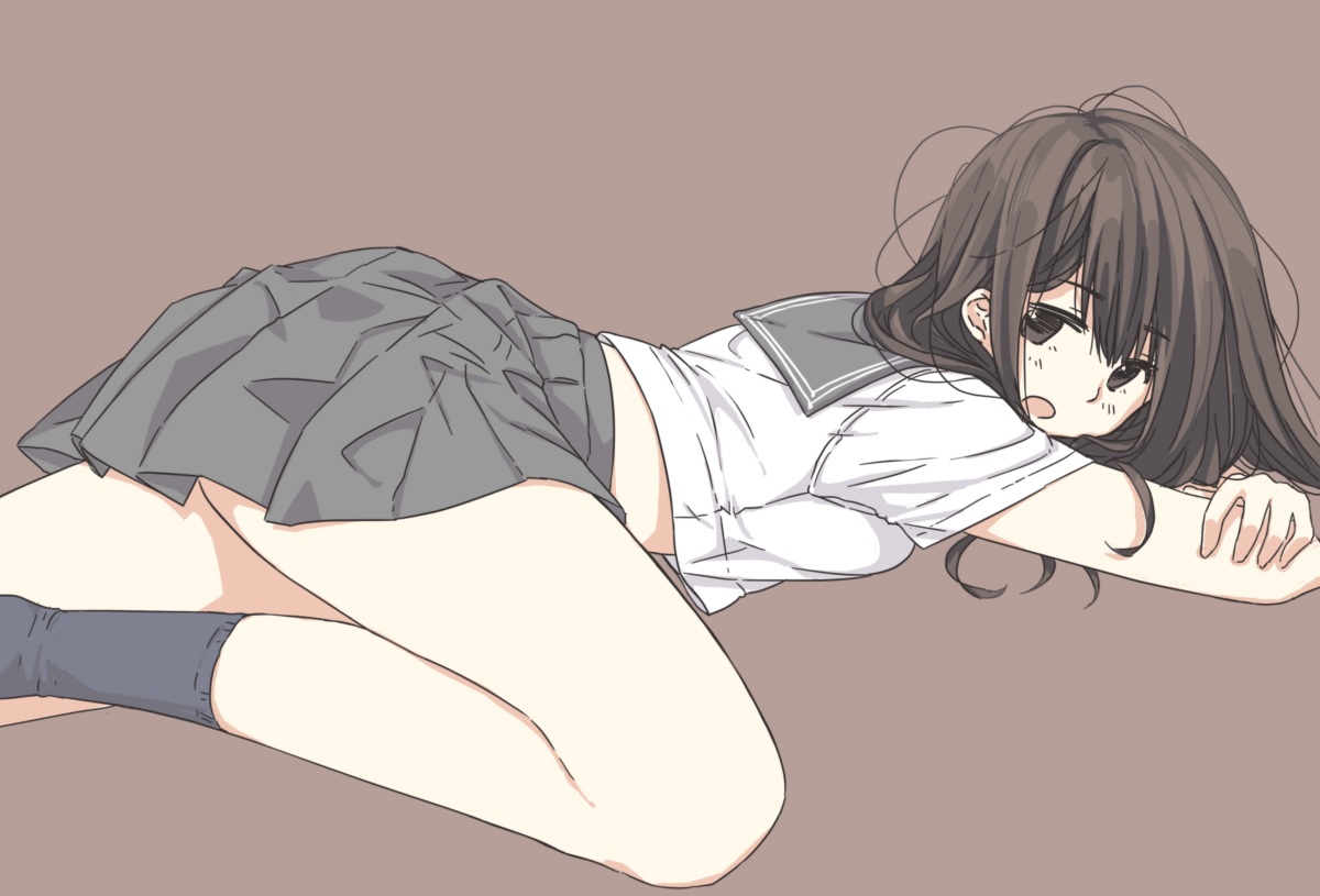 brown, brown_eyes, brown_hair, kneehighs, matsuda_hikari, original, school_uniform, socks