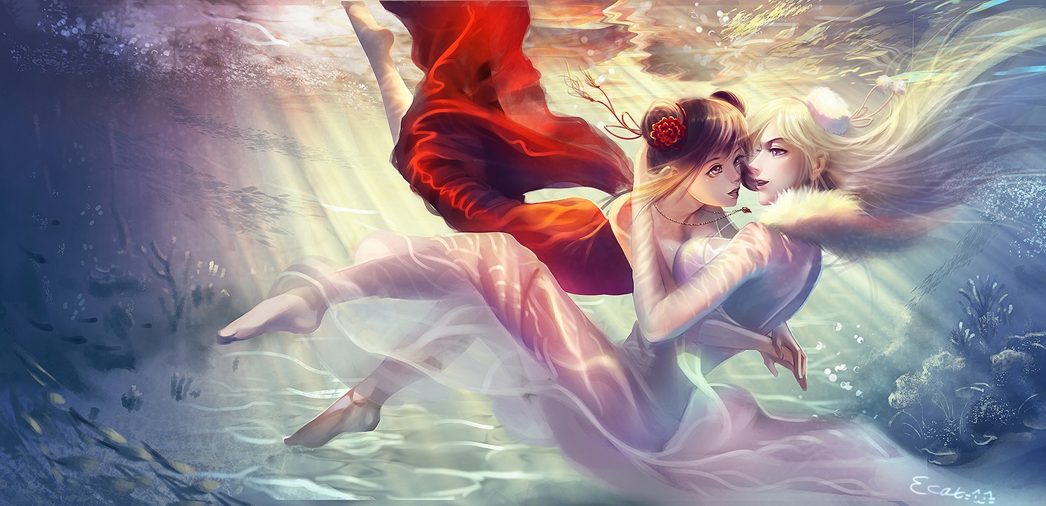 2girls, animal, anthropomorphism, axis_powers_hetalia, barefoot, brown_eyes, brown_hair, china_(hetalia)