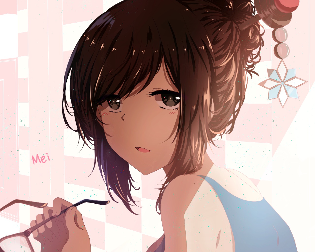 black_eyes, brown_hair, close, glasses, isumi_(yangyan), mei_(overwatch), overwatch