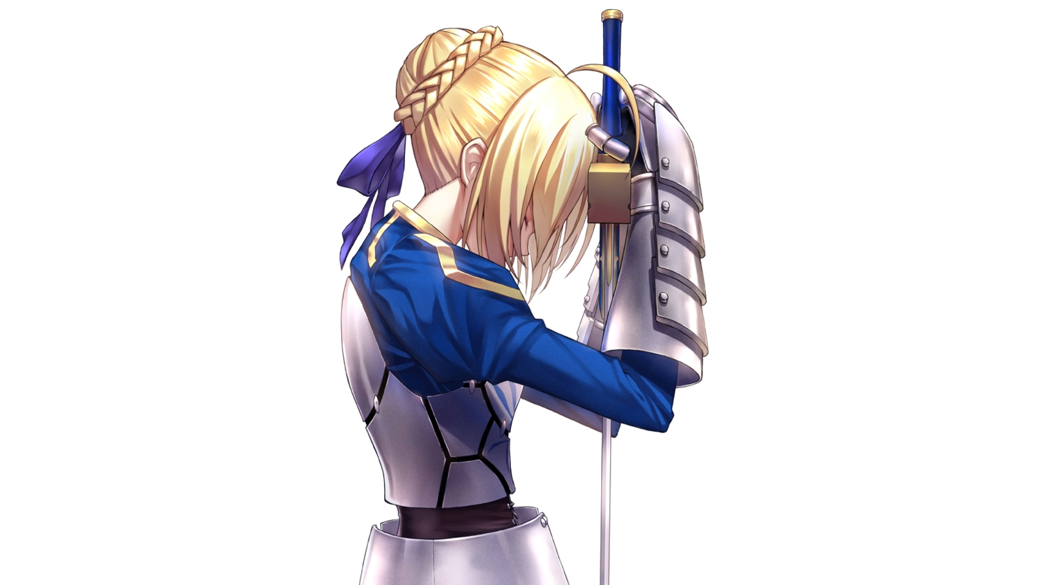armor, artoria_pendragon_(all), blonde_hair, fame_peera, fate_(series), fate/stay_night, saber, sword, weapon