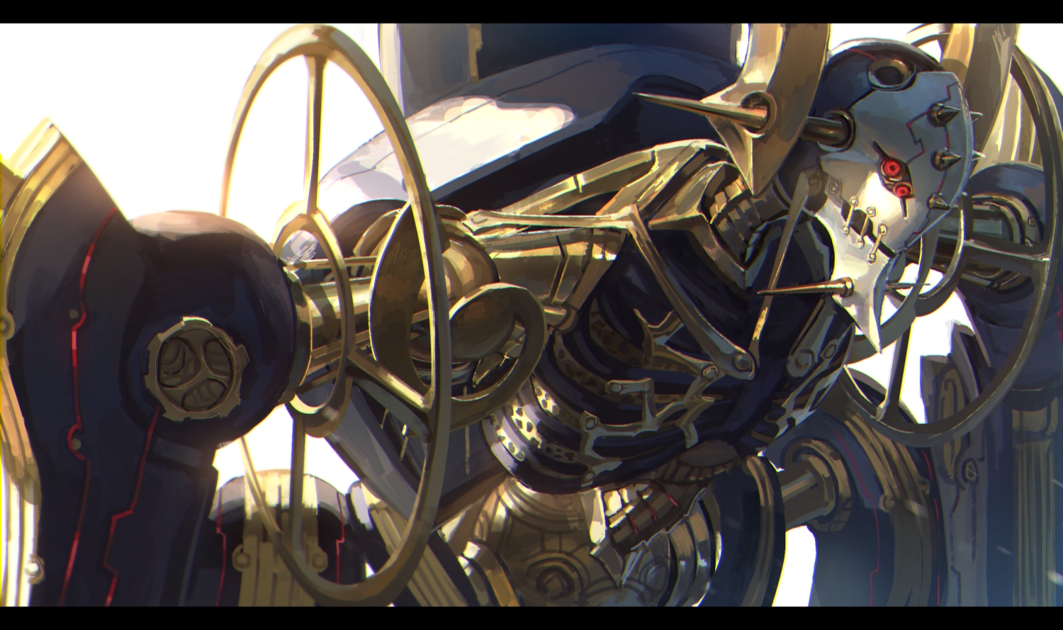 mecha, ox_(baallore), red_eyes, robot, xenoblade