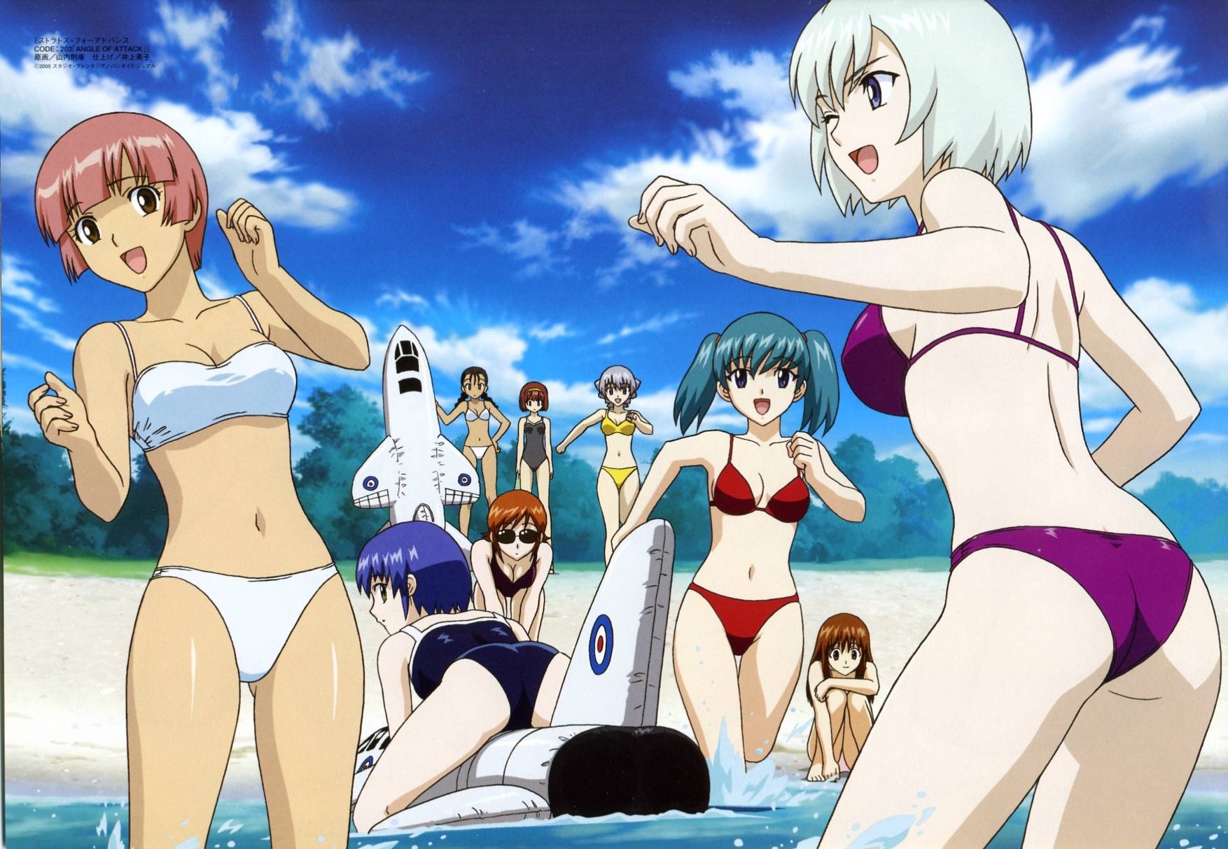 beach, bikini, doi_shizuha, group, honjou_mikaze, kikuhara_karin, megami, nakamura_ayamo