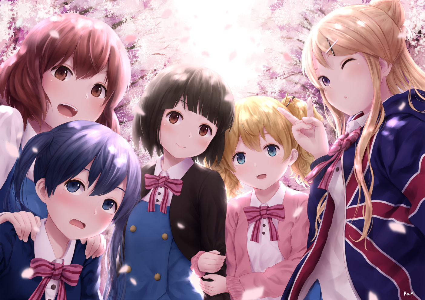 alice_cartelet, group, inokuma_yuko, kiniro_mosaic, komichi_aya, kujou_karen, oomiya_shinobu, papi_(papiron100)