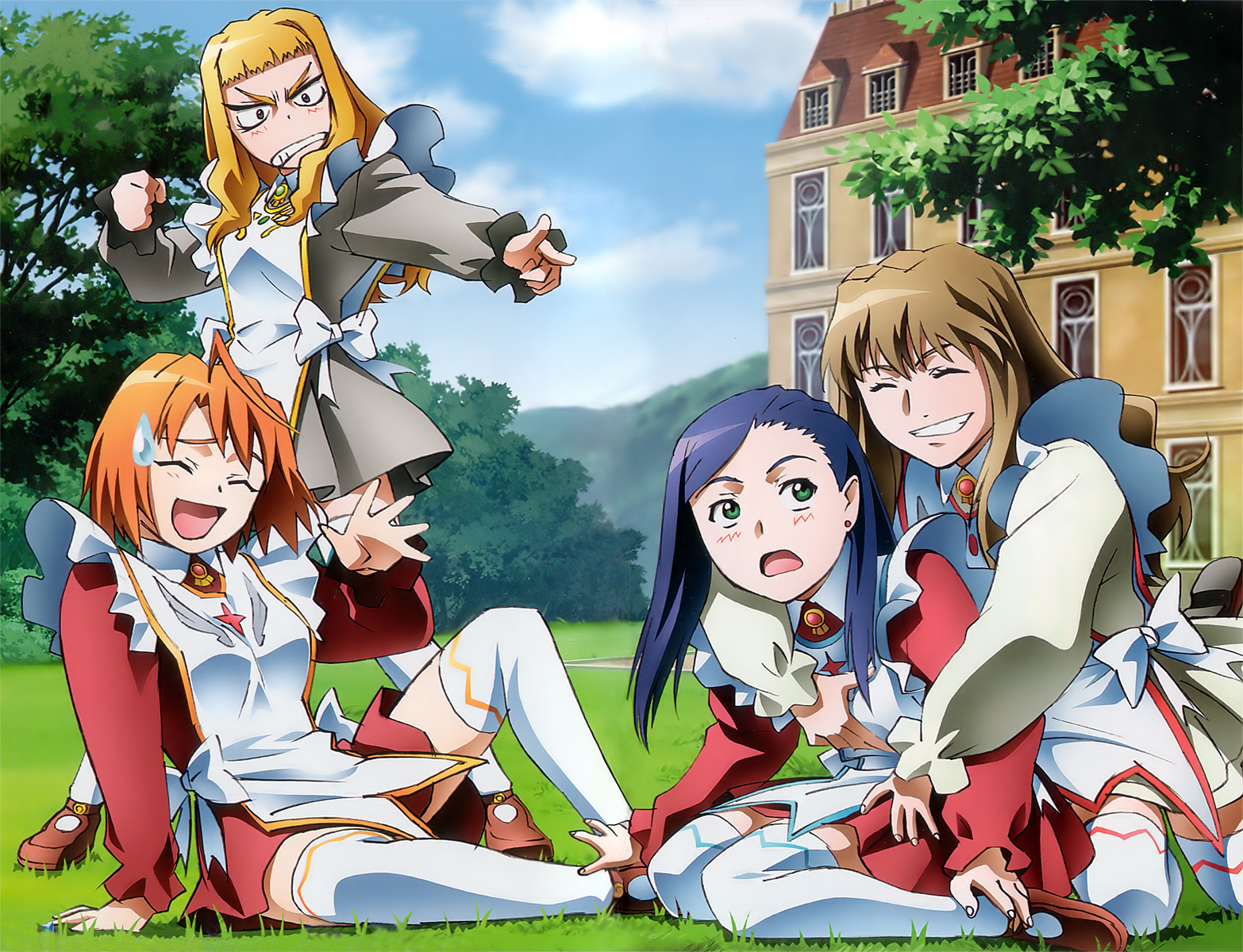 haruka_armitage, mai-otome, megami, natsuki_kruger, scan, shizuru_viola, tokiha_mai, uniform, zettai_ryouiki