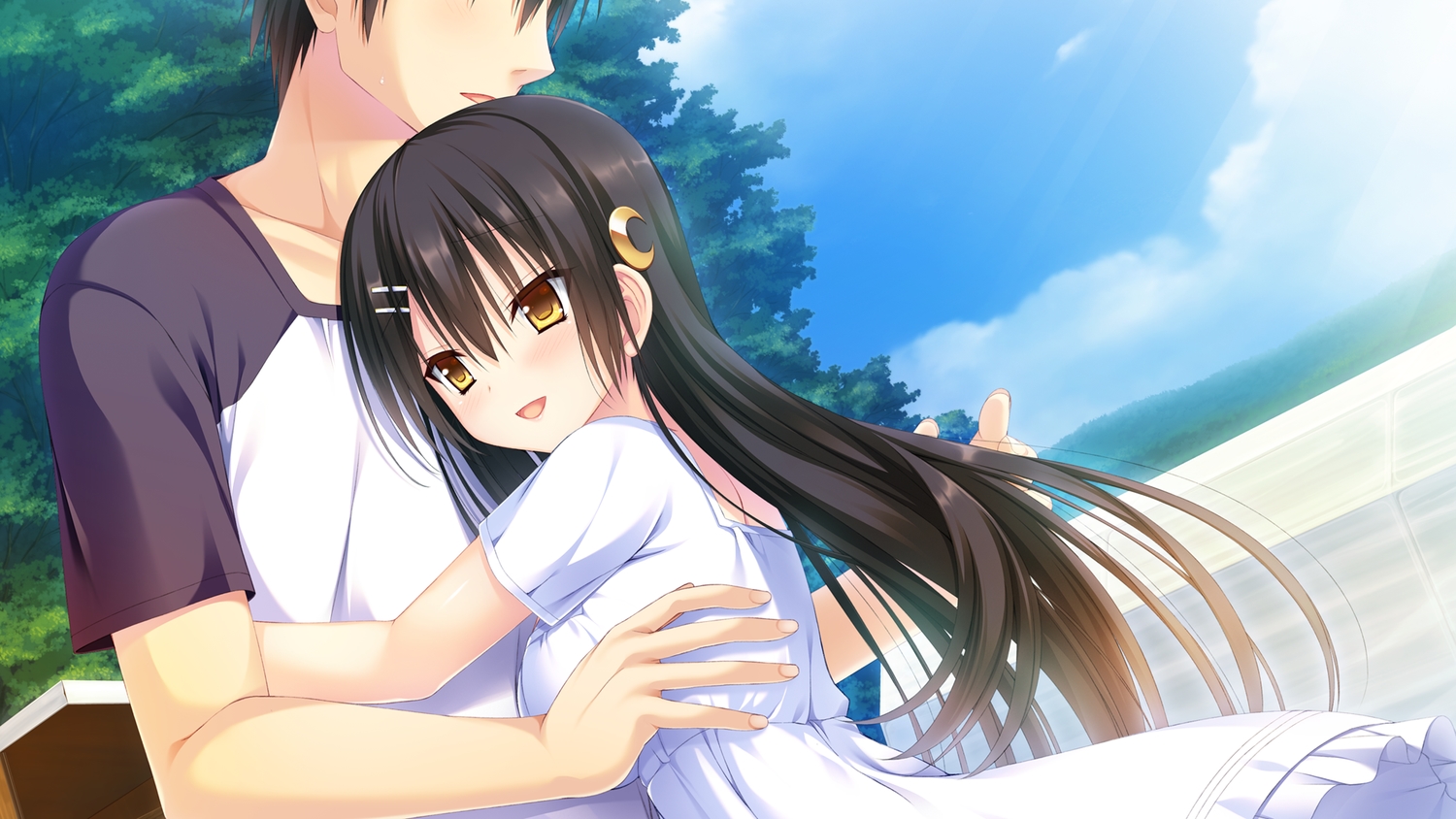 amatsu_sasha, any, dress, game_cg, hug, natsu_no_majo_no_parade, wonder_fool