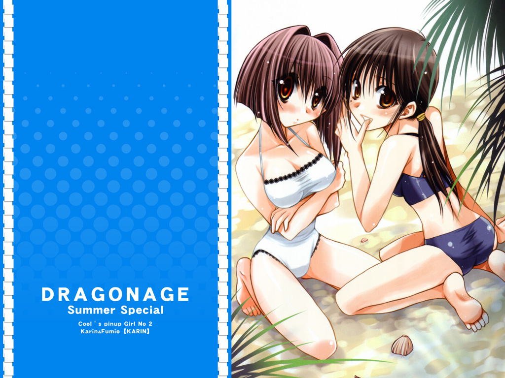 blush, kagezaki_yuna, karin, maaka_karin, swimsuit, usui_fumio