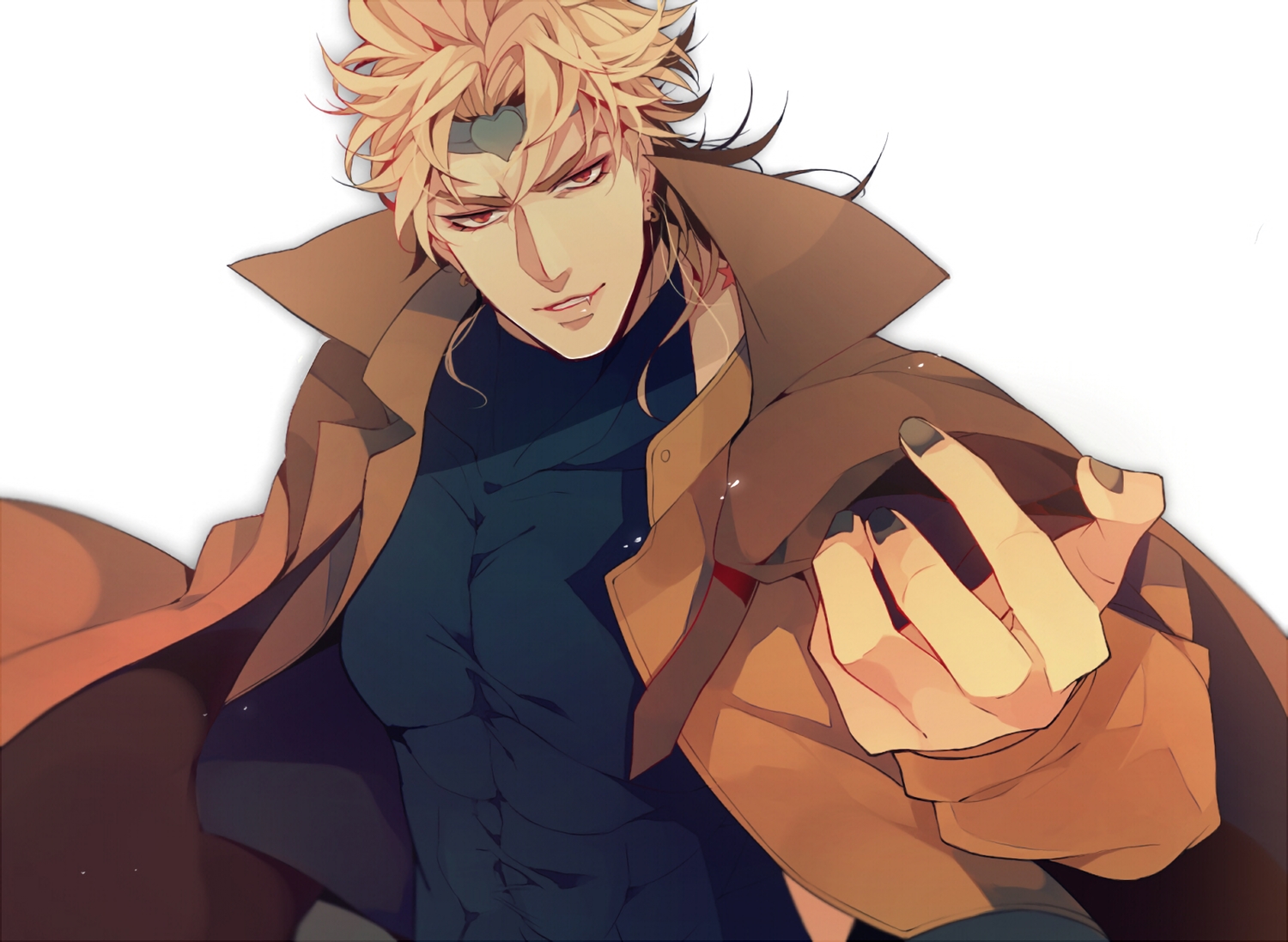 all_male, blonde_hair, dio_brando, fang, headband, jojo_no_kimyou_na_bouken, male, red_eyes