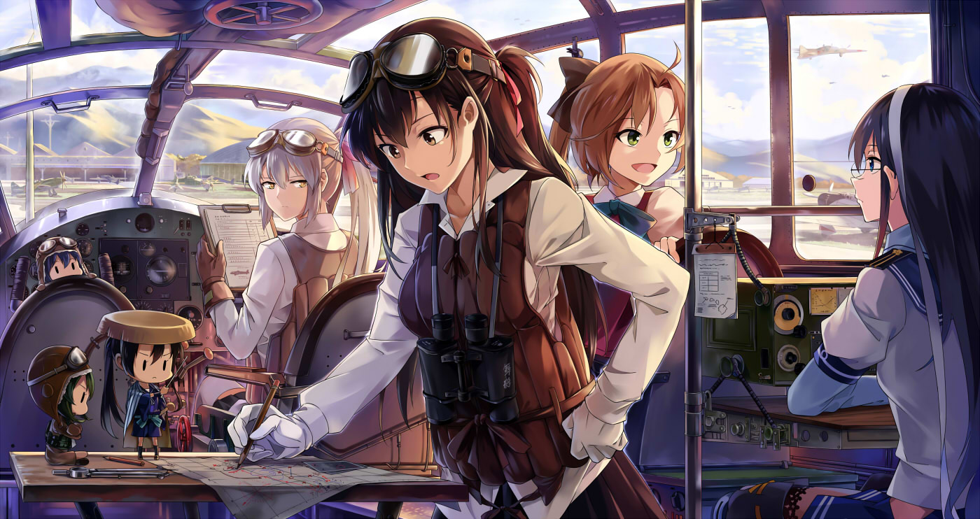 akigumo_(kancolle), aliasing, anthropomorphism, chibi, fairy_(kancolle), group, kantai_collection, neko_(yanshoujie)