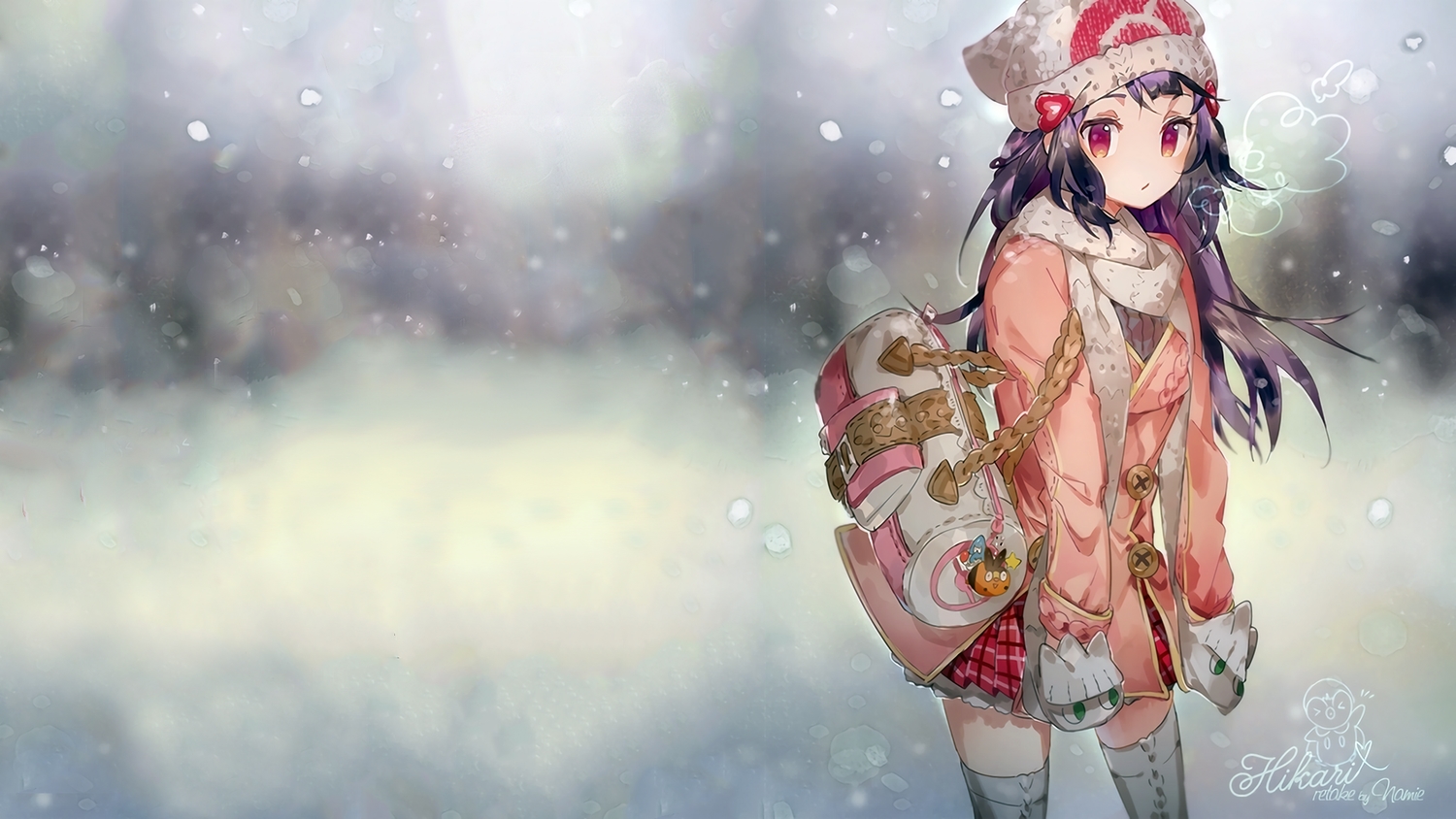 hikari_(pokemon), namie-kun, pokemon, thighhighs, third-party_edit, waifu2x