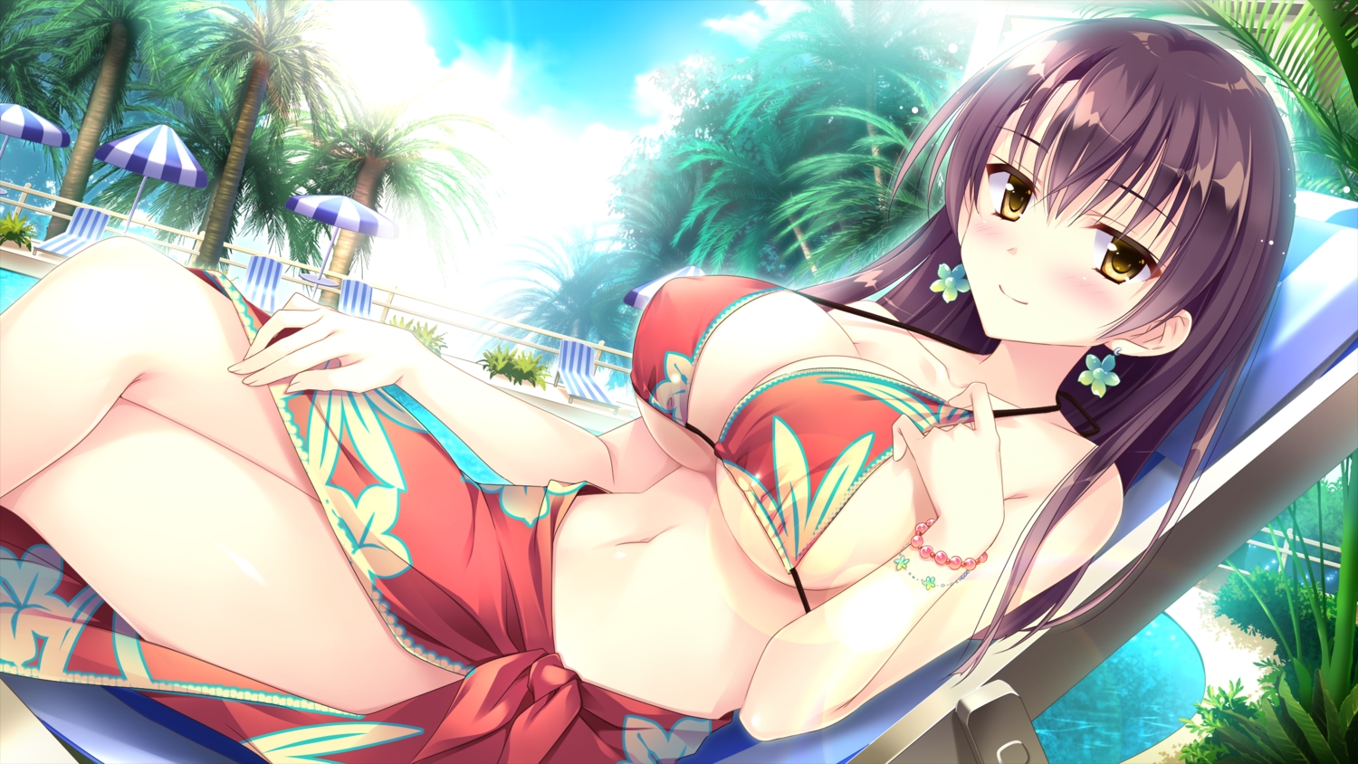 bikini, breasts, cleavage, ensemble_(company), game_cg, kaburagi_yukie, kimishima_ao, koi_suru_kimochi_no_kasanekata, koi_suru_kimochi_no_kasanekata_~kasaneta_omoi_zutto~, swimsuit, underboob