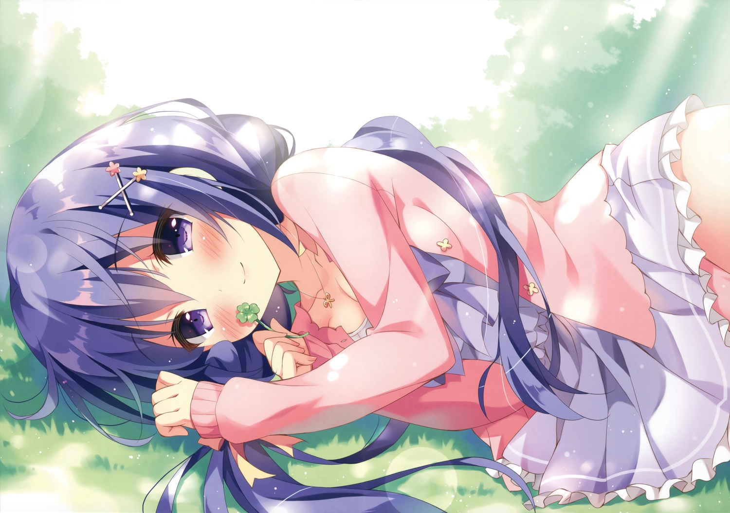 original, pan_(mimi), purple_eyes, purple_hair, scan, uta-chan_(pan)