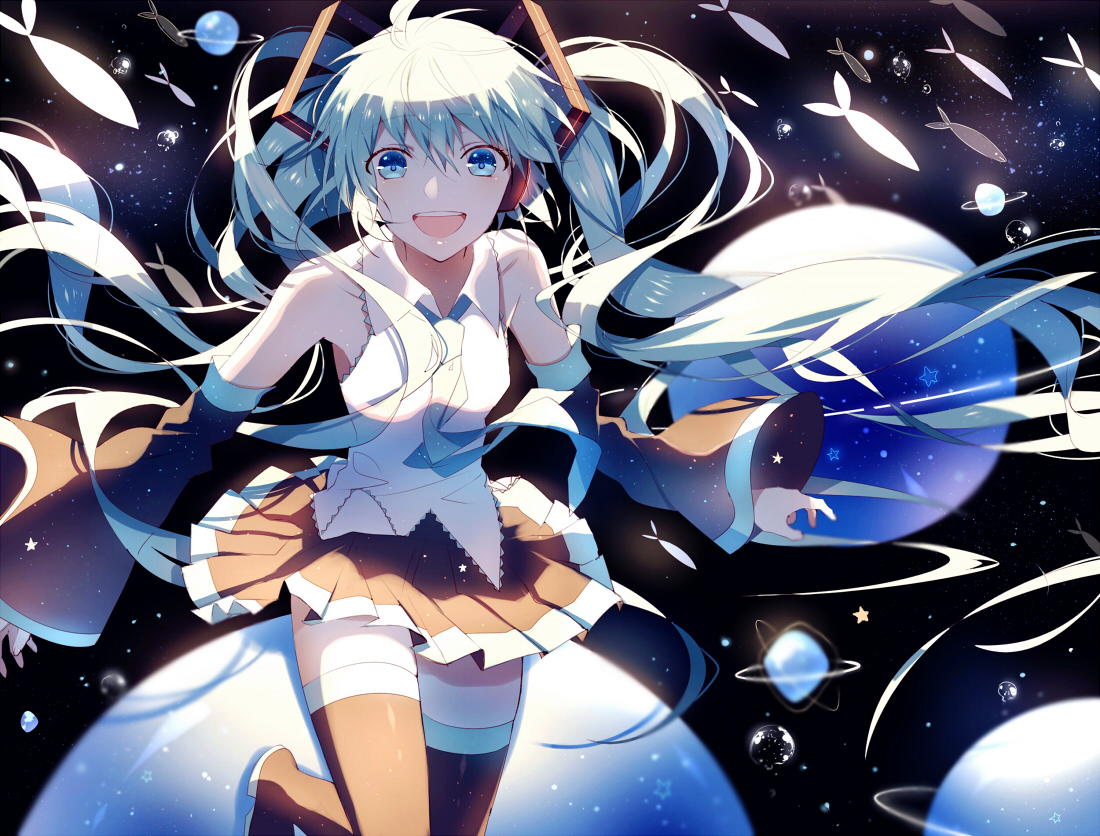 animal, aqua_eyes, aqua_hair, boots, fish, hatsune_miku, lococo:p, long_hair