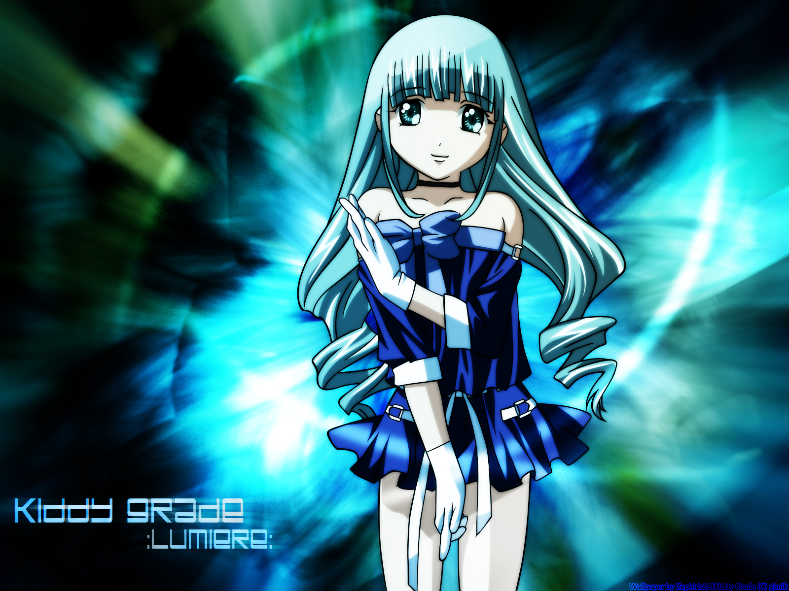 aqua_eyes, aqua_hair, gloves, gotoh_keiji, kiddy_grade, lumiere