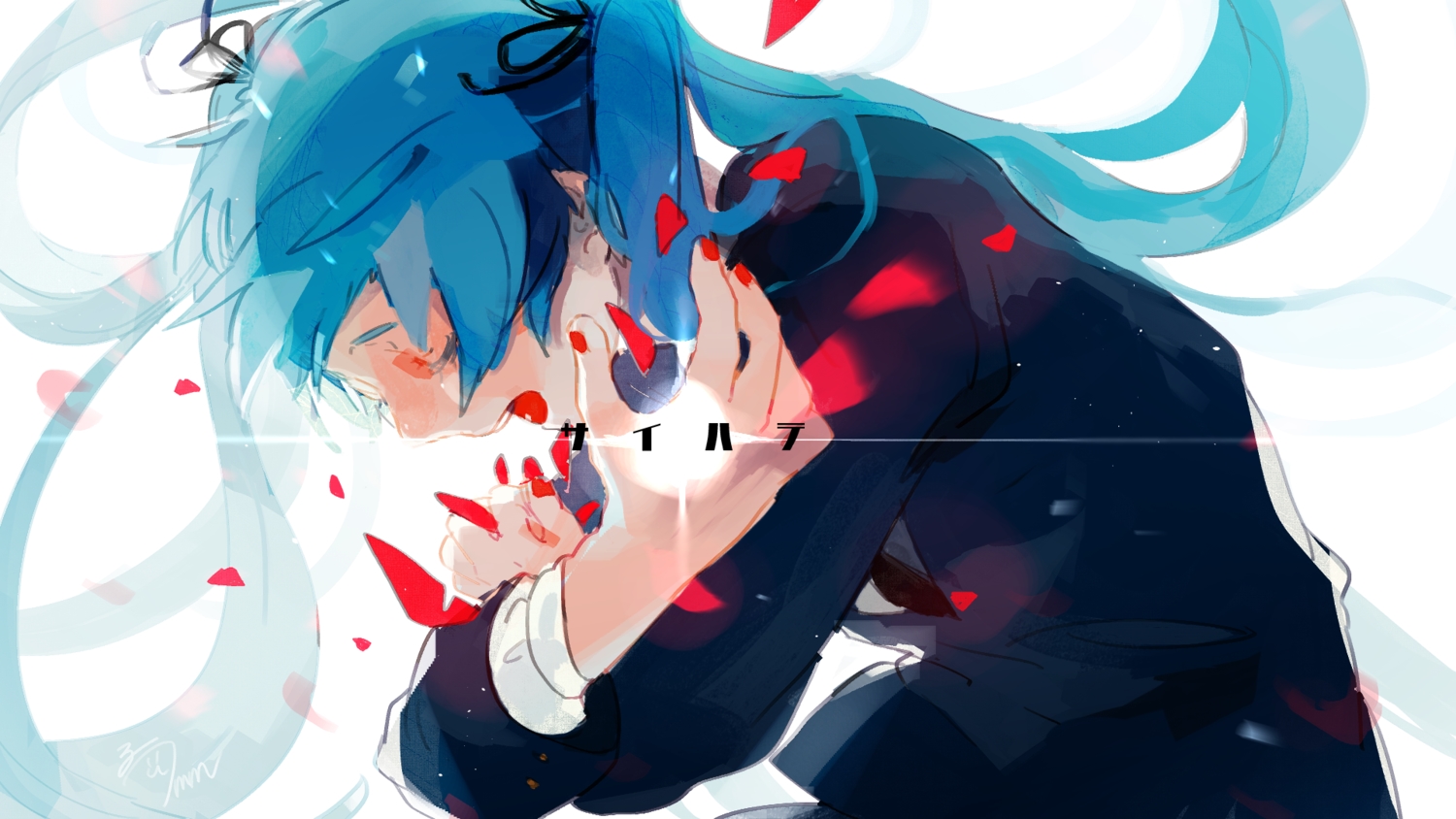 hatsune_miku, long_hair, ruu_wan_mm, saihate_(vocaloid), vocaloid