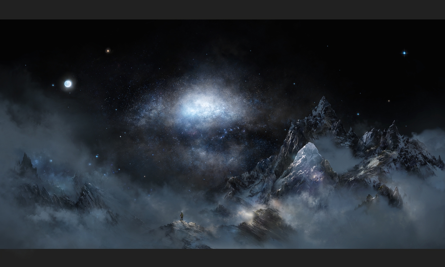 iy_tujiki, moon, night, original, scenic, stars
