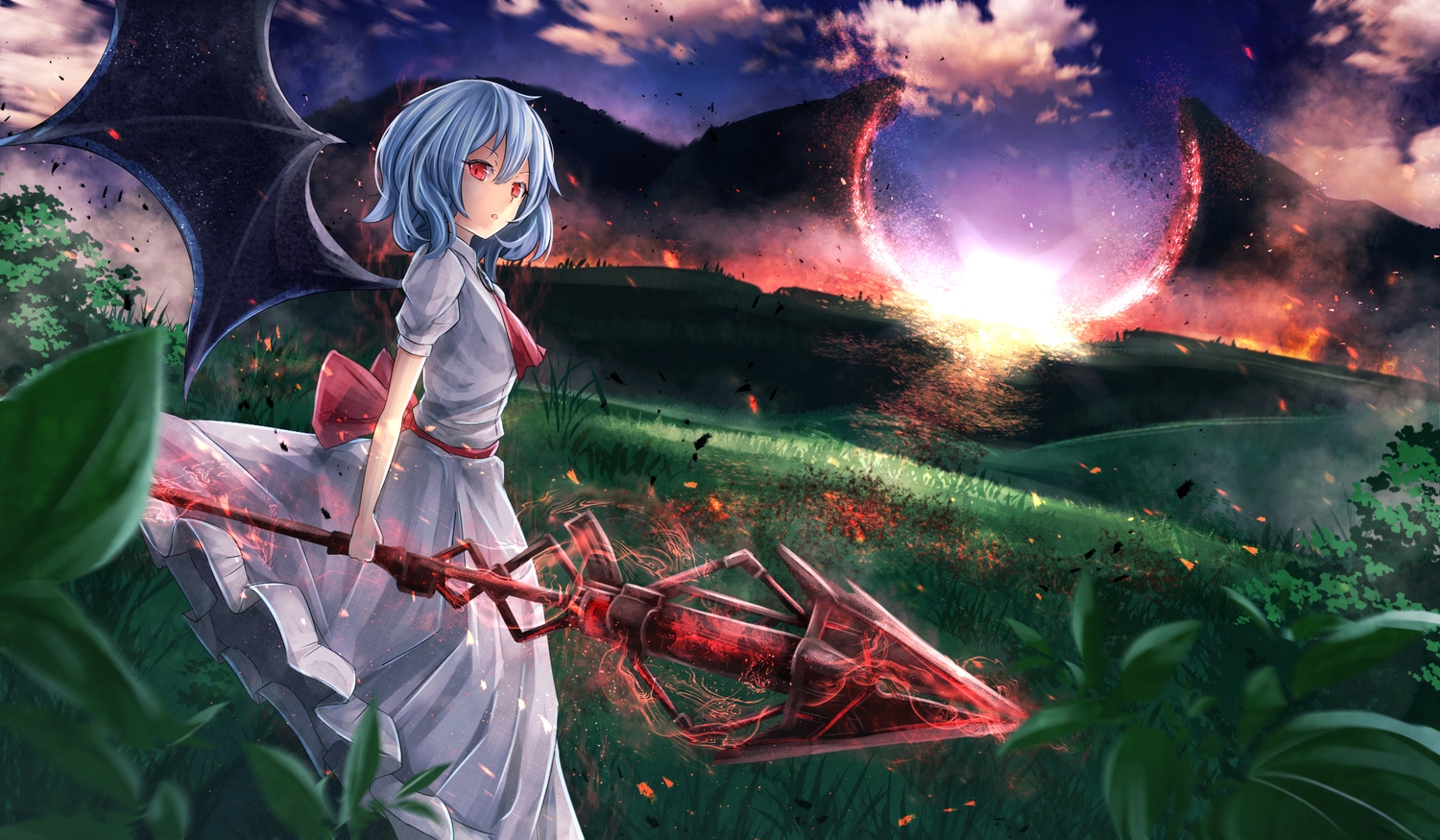 green, remilia_scarlet, scenic, sinkai, touhou