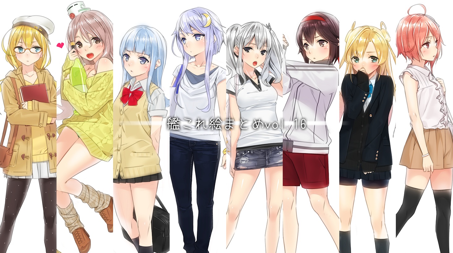 abukuma_(kancolle), ama_mitsuki, anthropomorphism, aqua_eyes, black_eyes, blonde_hair, blue_eyes, blue_hair