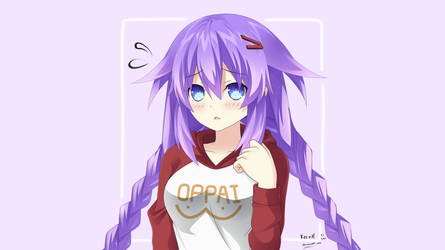 blue_eyes, blush, braids, breasts, cosplay, hyperdimension_neptunia, keenh, long_hair