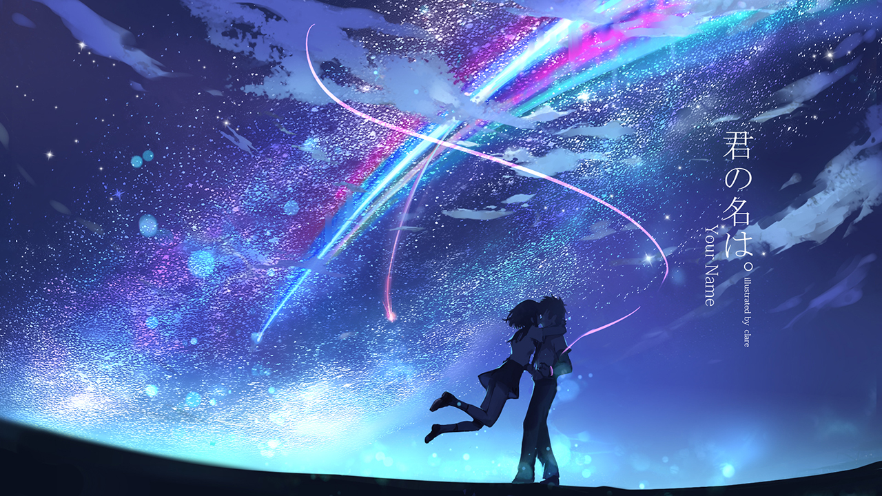 clare_(543), clouds, kimi_no_na_wa, male, miyamizu_mitsuha, night, school_uniform, sky