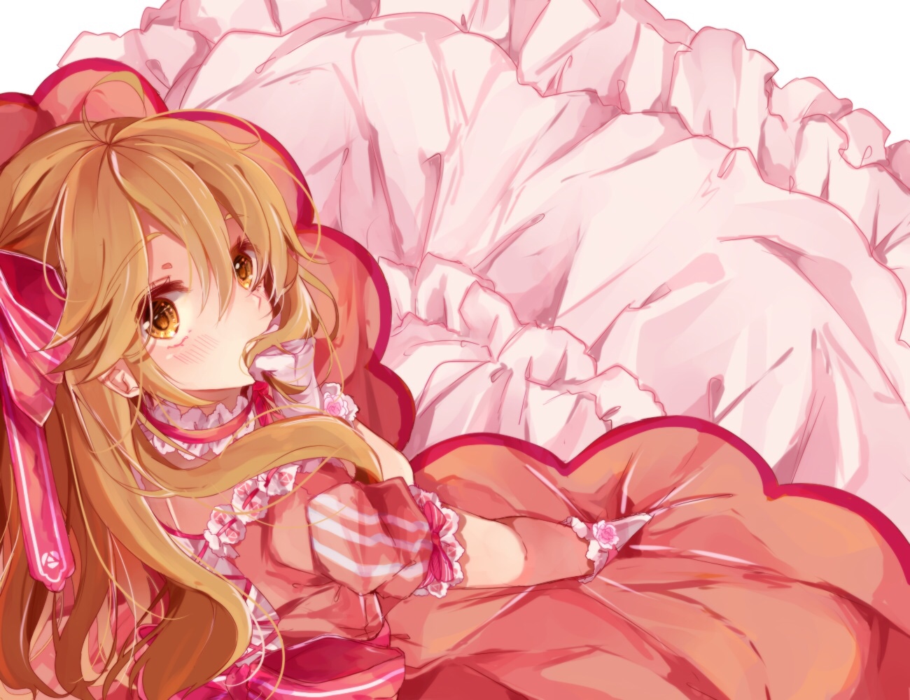 all_male, blonde_hair, blush, ensemble_stars!, gloves, jpeg_artifacts, lolita_fashion, long_hair