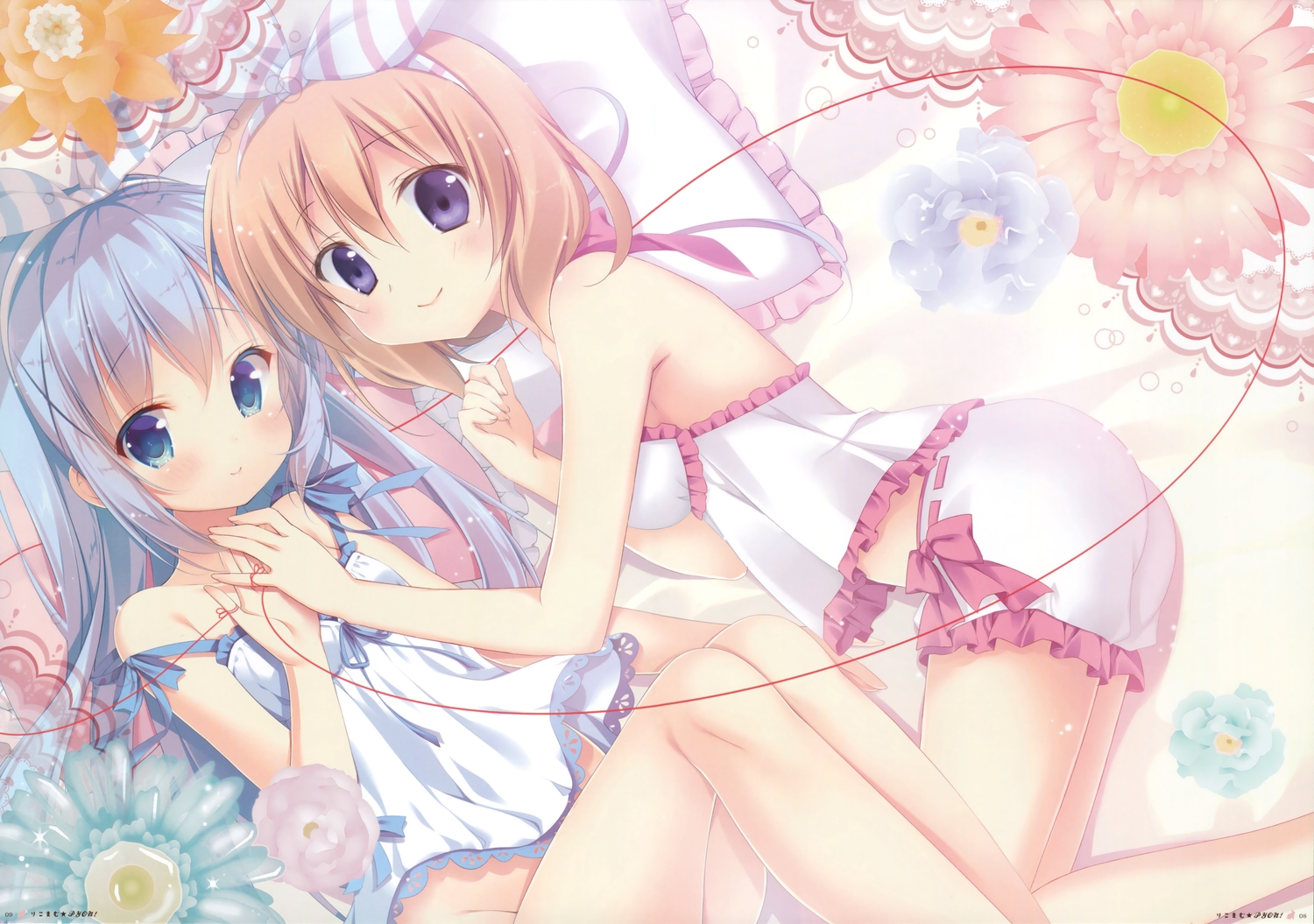 gochuumon_wa_usagi_desu_ka?, hoto_cocoa, kafuu_chino, korie_riko, mitsumomo_mamu, scan