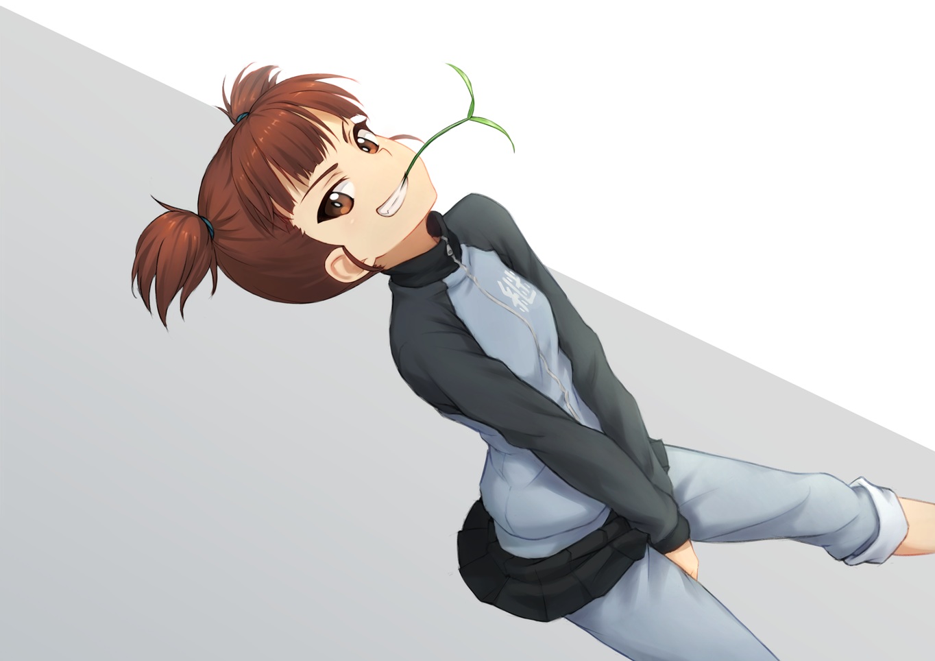 brown_eyes, brown_hair, girls_und_panzer, mikko_(girls_und_panzer), short_hair, skirt, toamariitutu, twintails, uniform