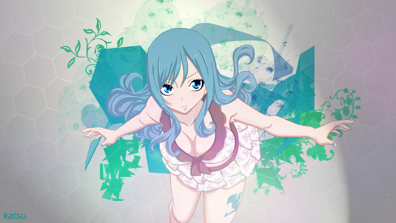 aqua_eyes, aqua_hair, bikini, breasts, cleavage, fairy_tail, juvia_loxar, mashima_hiro