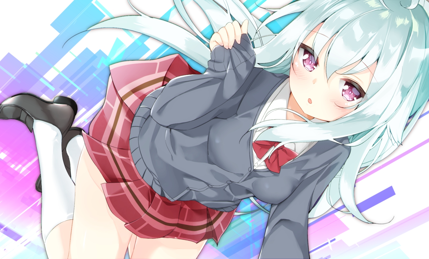 kamioka_shun'ya, long_hair, original, school_uniform, shiori_(kamioka_shun'ya)