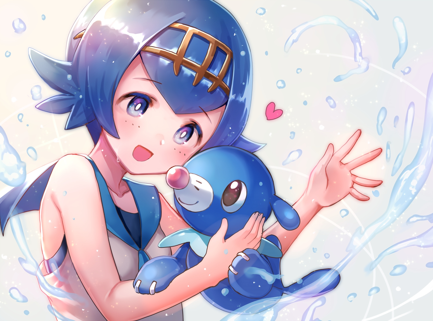 nishizawa, pokemon, popplio, suiren_(pokemon), waifu2x