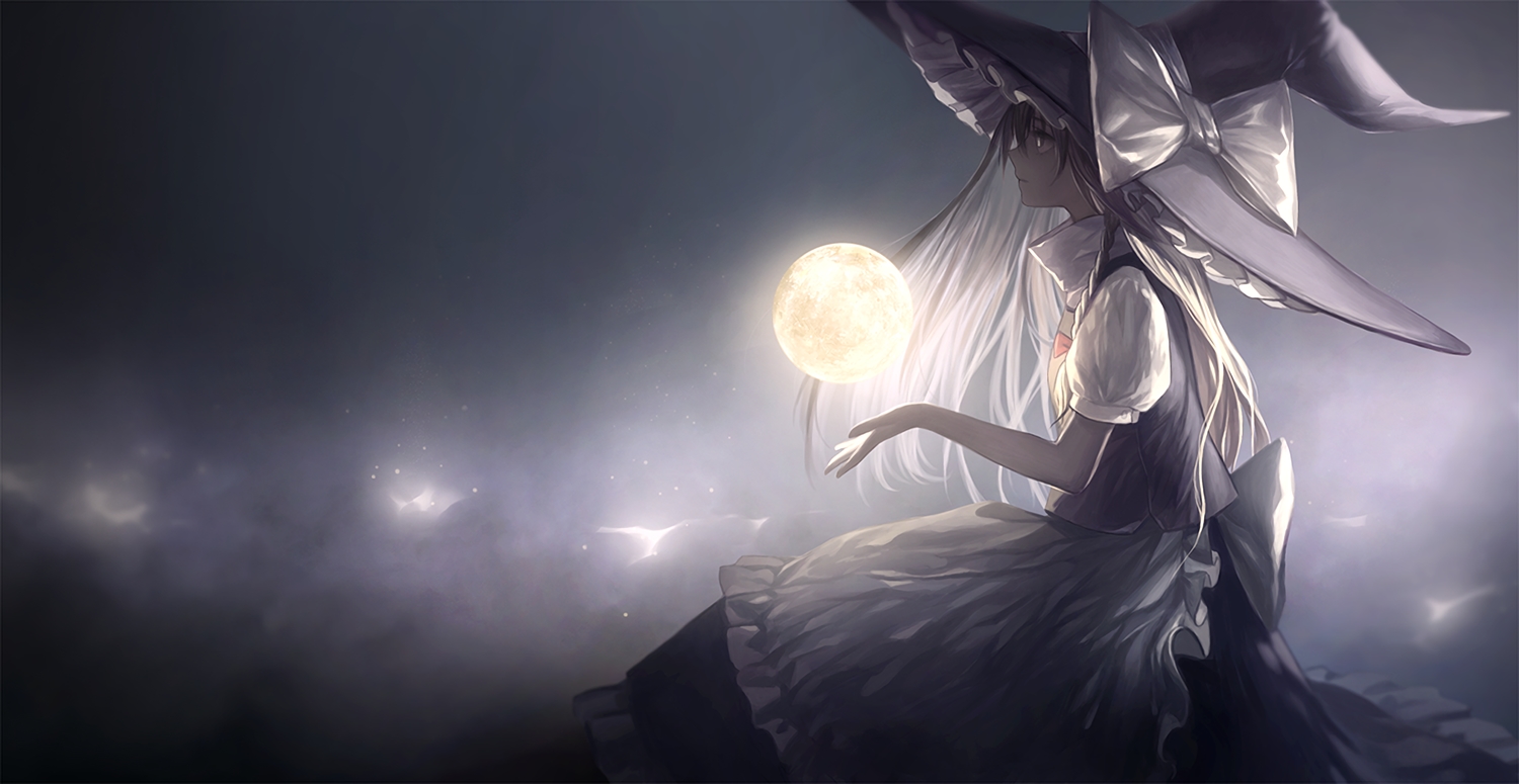 blonde_hair, bow, braids, cinkai, dress, hat, kirisame_marisa, long_hair
