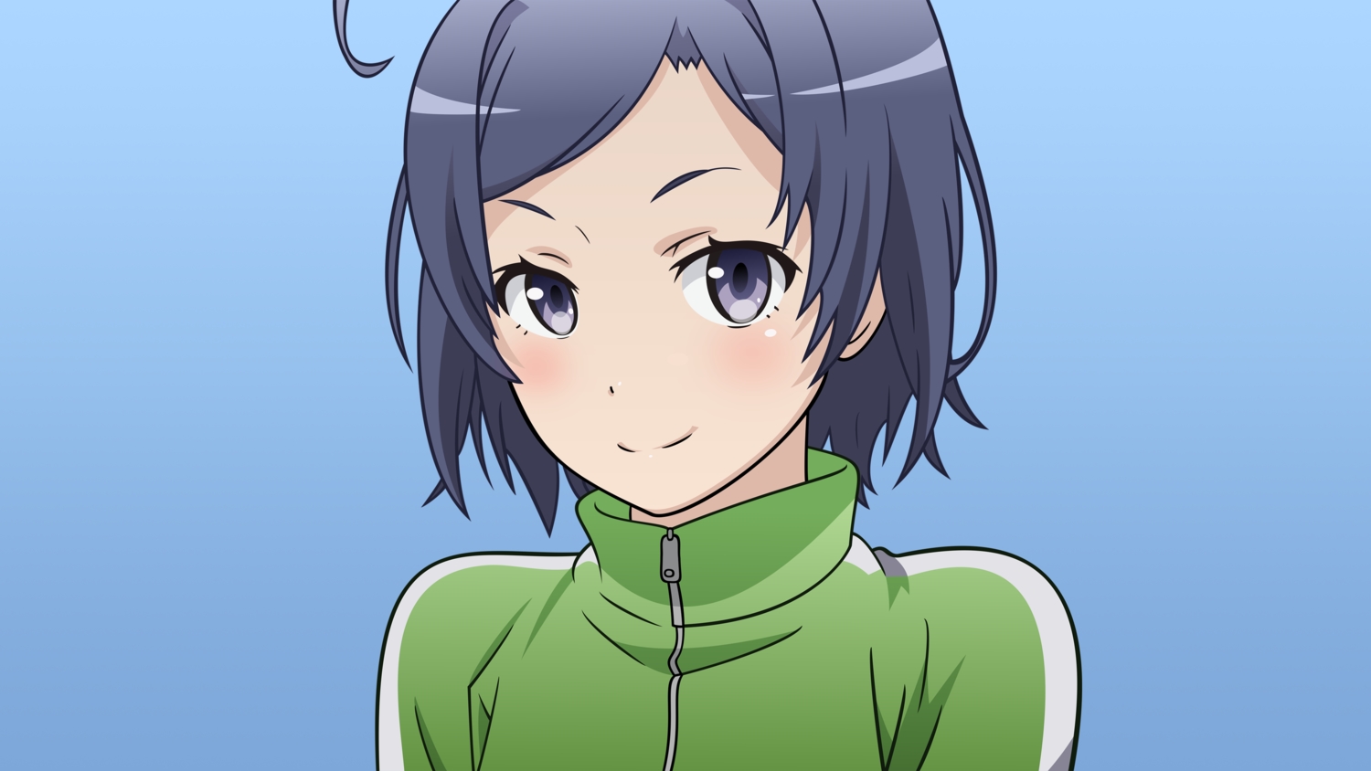blush, close, gradient, hikigaya_komachi, short_hair, vector, yahari_ore_no_seishun_love_come_wa_machigatteiru.