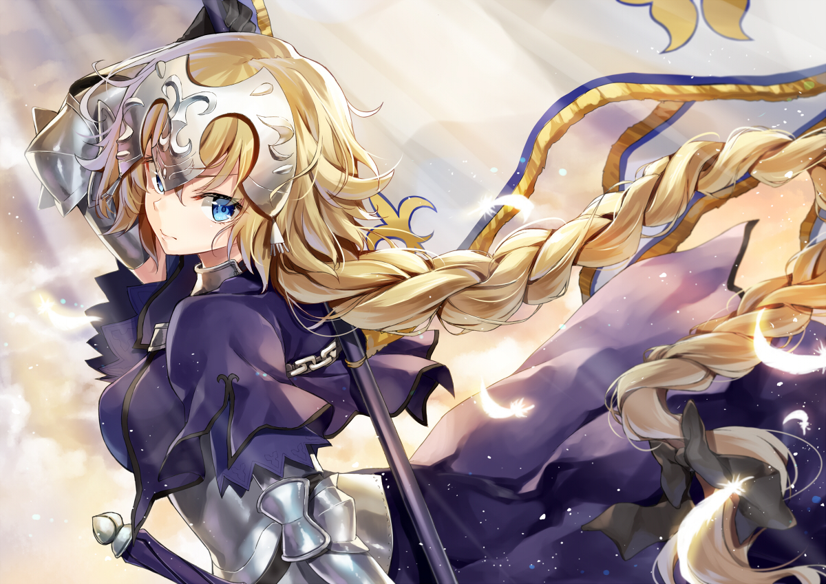 aliasing, aqua_eyes, armor, blonde_hair, bow, braids, breasts, dress