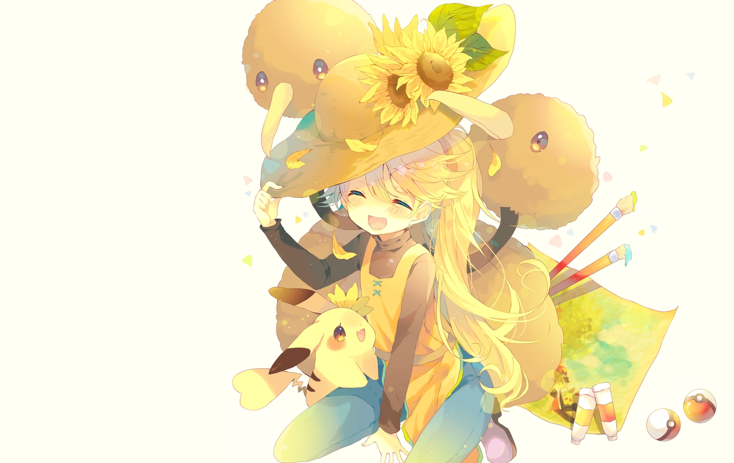 doduo, pikachu, pokemon, tagme_(artist), white, yellow_(pokemon)