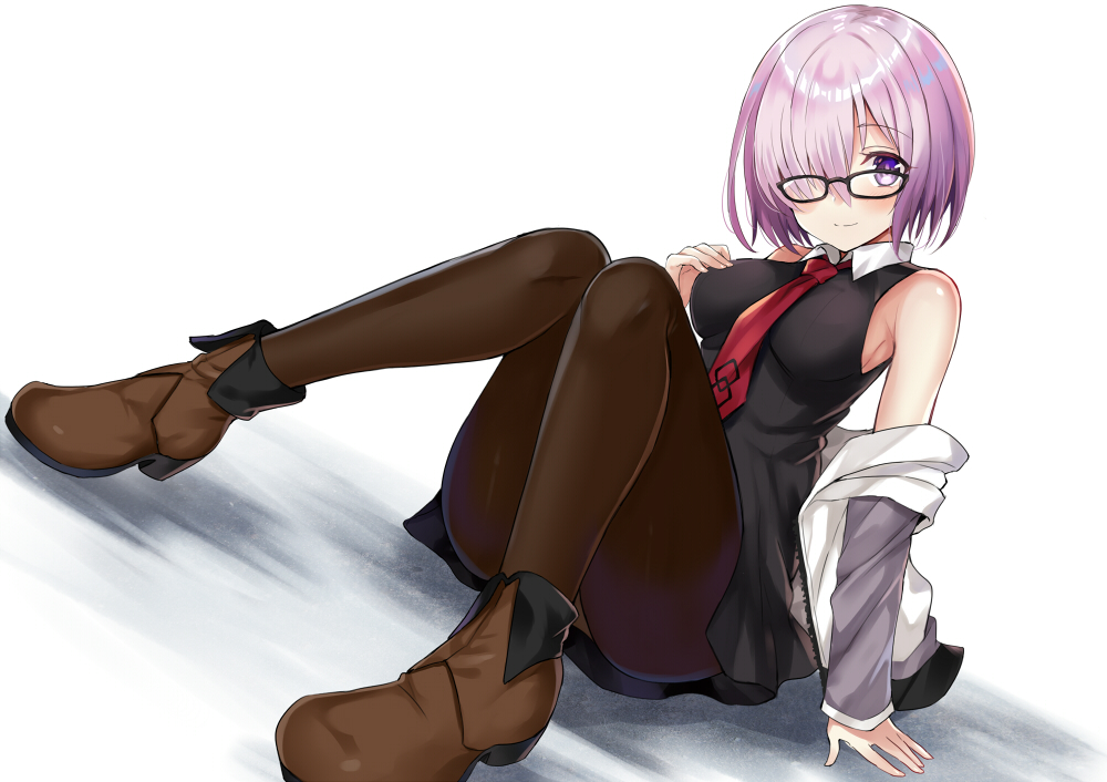 aliasing, blush, breasts, dress, fate/grand_order, fate_(series), glasses, harimoji