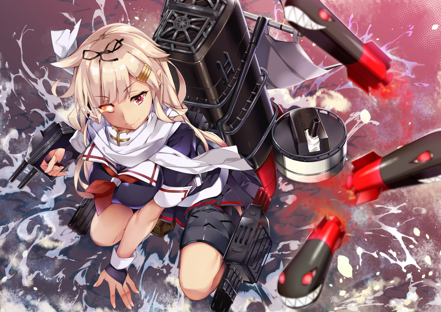 aliasing, anthropomorphism, hidebuu, kantai_collection, yuudachi_(kancolle)