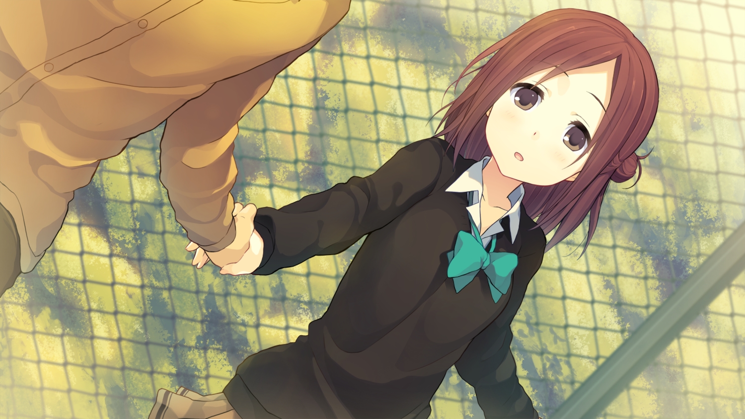 bow, brown_eyes, brown_hair, fujimiya_kaori, hase_yuuki, isshuukan_friends, male, minaseyu_no