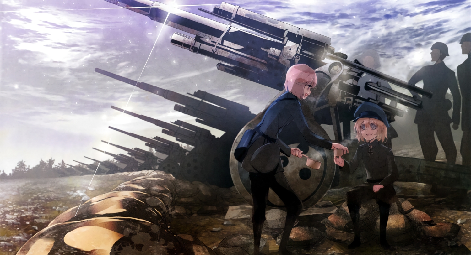 blonde_hair, gun, military, shinotsuki_shinobu, short_hair, tanya_degurechaff, third-party_edit, uniform