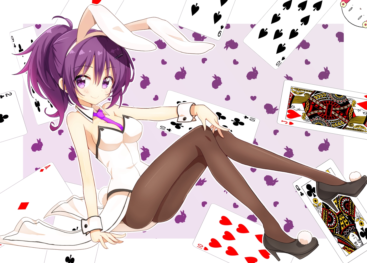 animal_ears, blush, breasts, bunny_ears, bunnygirl, gochuumon_wa_usagi_desu_ka?, nanakusa_amane, pantyhose