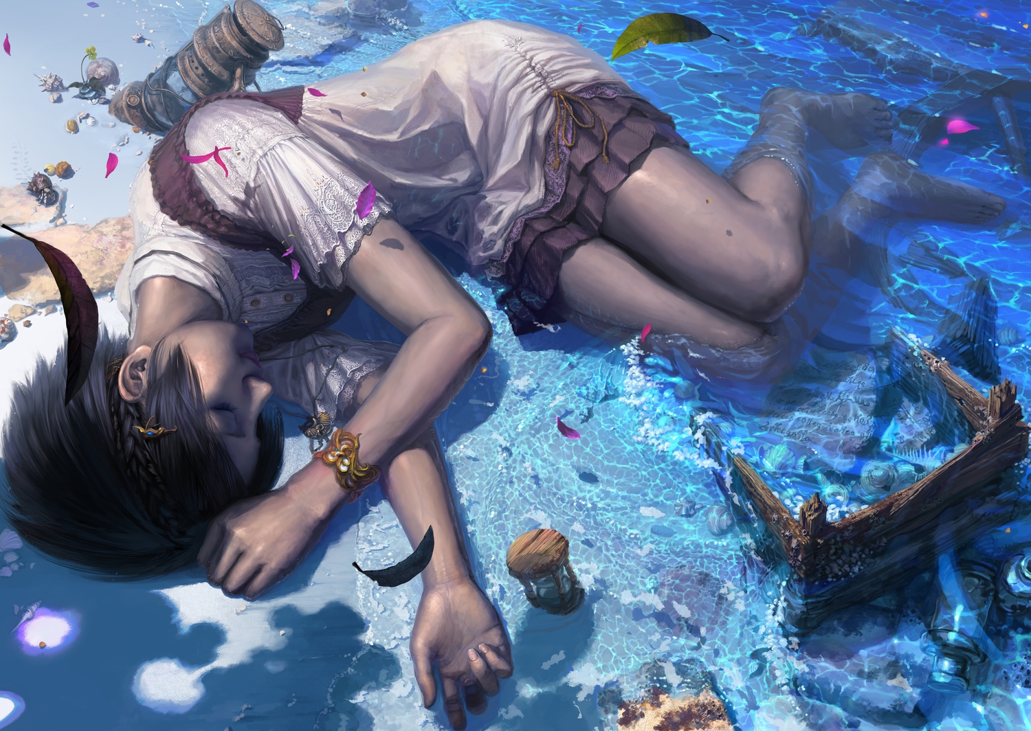 animal, crab, dress, original, reishin_(tenpurasoba), water, wet