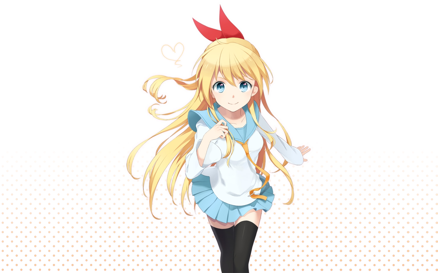 aqua_eyes, blonde_hair, heart, kirisaki_chitoge, long_hair, matsurika, nisekoi, school_uniform, thighhighs, third-party_edit, tie, white, zettai_ryouiki