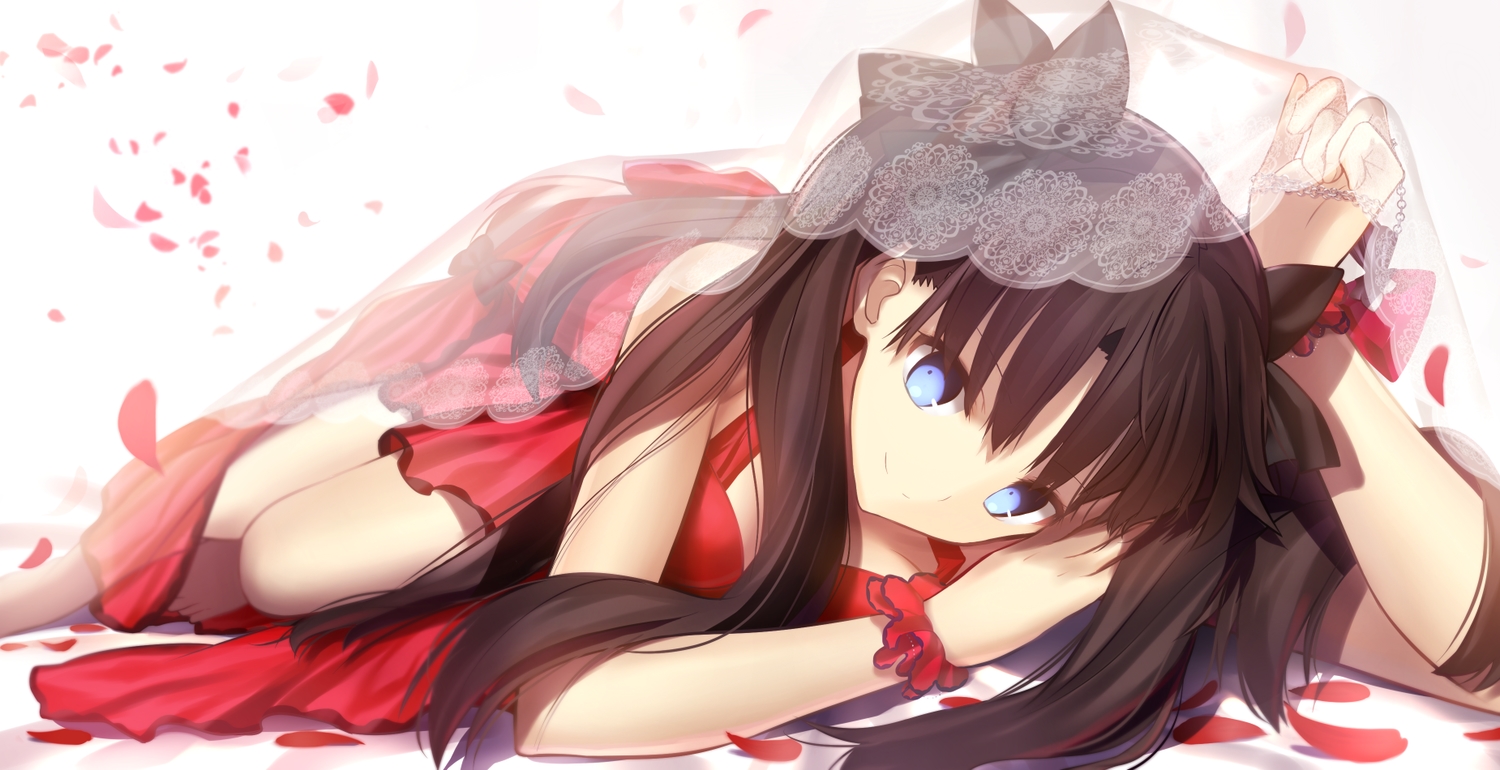 brown_hair, chain, dress, fate_(series), fate/stay_night, long_hair, mashima_saki_(mashimasa), necklace