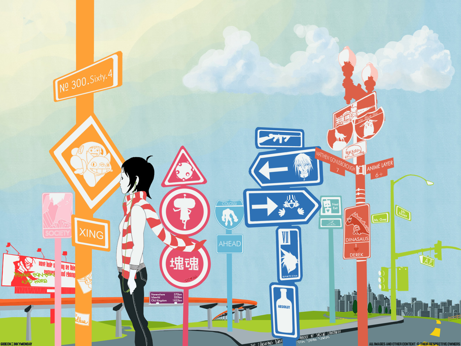 bleach, cloud_strife, final_fantasy, gun, jin, mokona, polychromatic, samurai_champloo