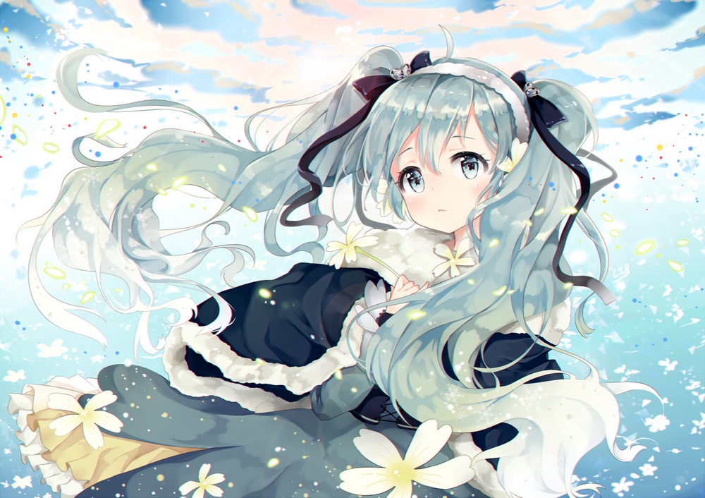 hatsune_miku, li.b_(liebenib), long_hair, vocaloid, yuki_miku