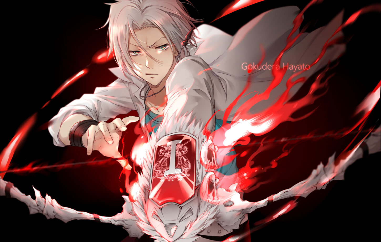 all_male, ekira_nieto, gokudera_hayato, green_eyes, katekyou_hitman_reborn, male, necklace, short_hair