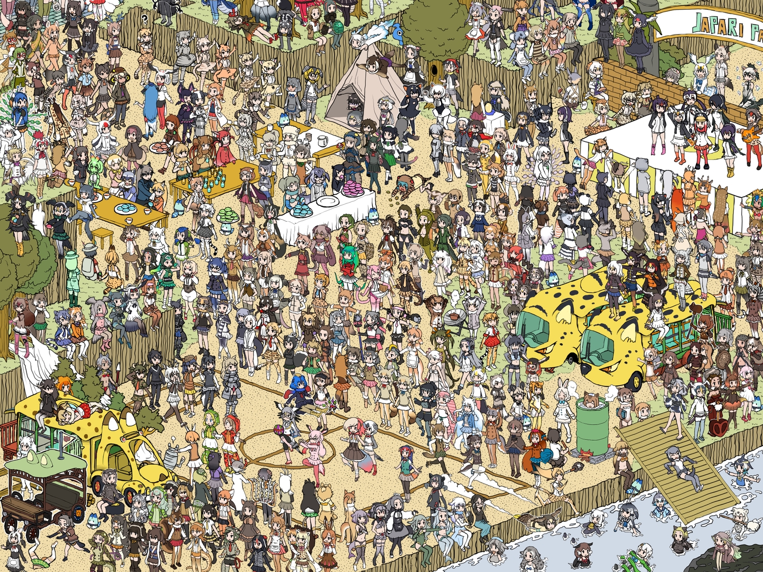 aardwolf_(kemono_friends), aasu_kirishita, acorn_woodpecker_(kemono_friends), african_elephant_(kemono_friends), african_forest_elephant_(kemono_friends), african_golden_wolf_(kemono_friends), african_porcupine_(kemono_friends), african_rock_python_(kemono_friends)