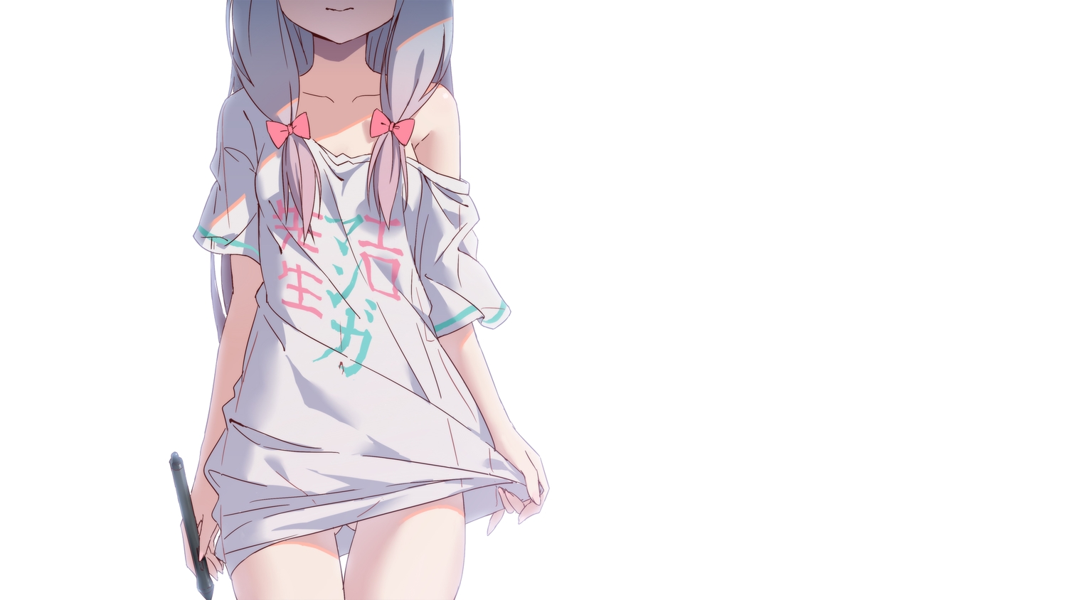 eromanga-sensei, izumi_sagiri, loli, shirt, ttc, white, white_hair