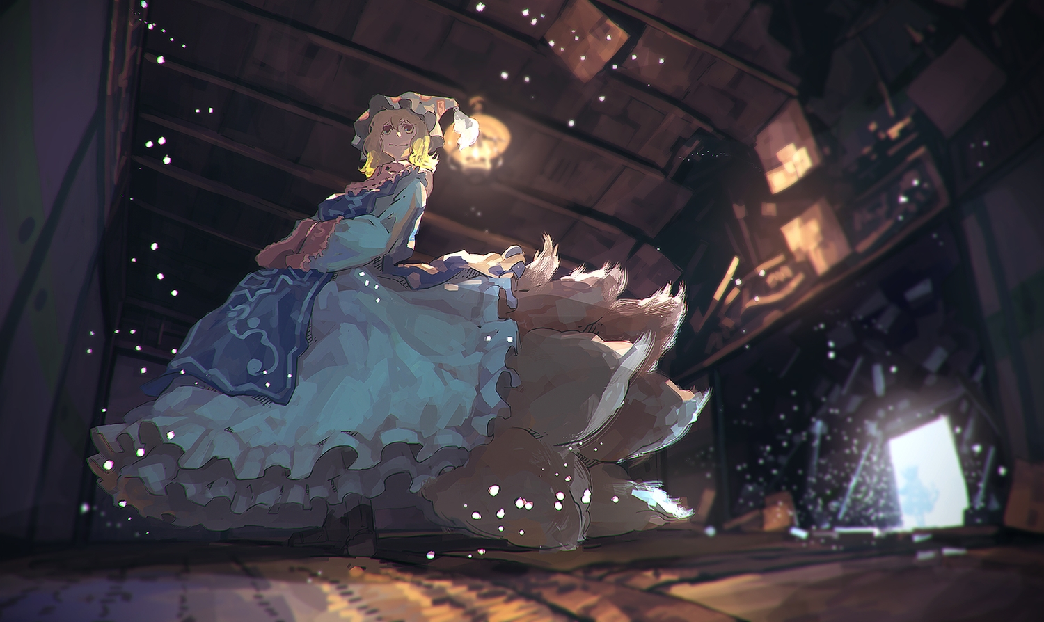 dress, foxgirl, multiple_tails, niy_(nenenoa), tail, touhou, yakumo_ran