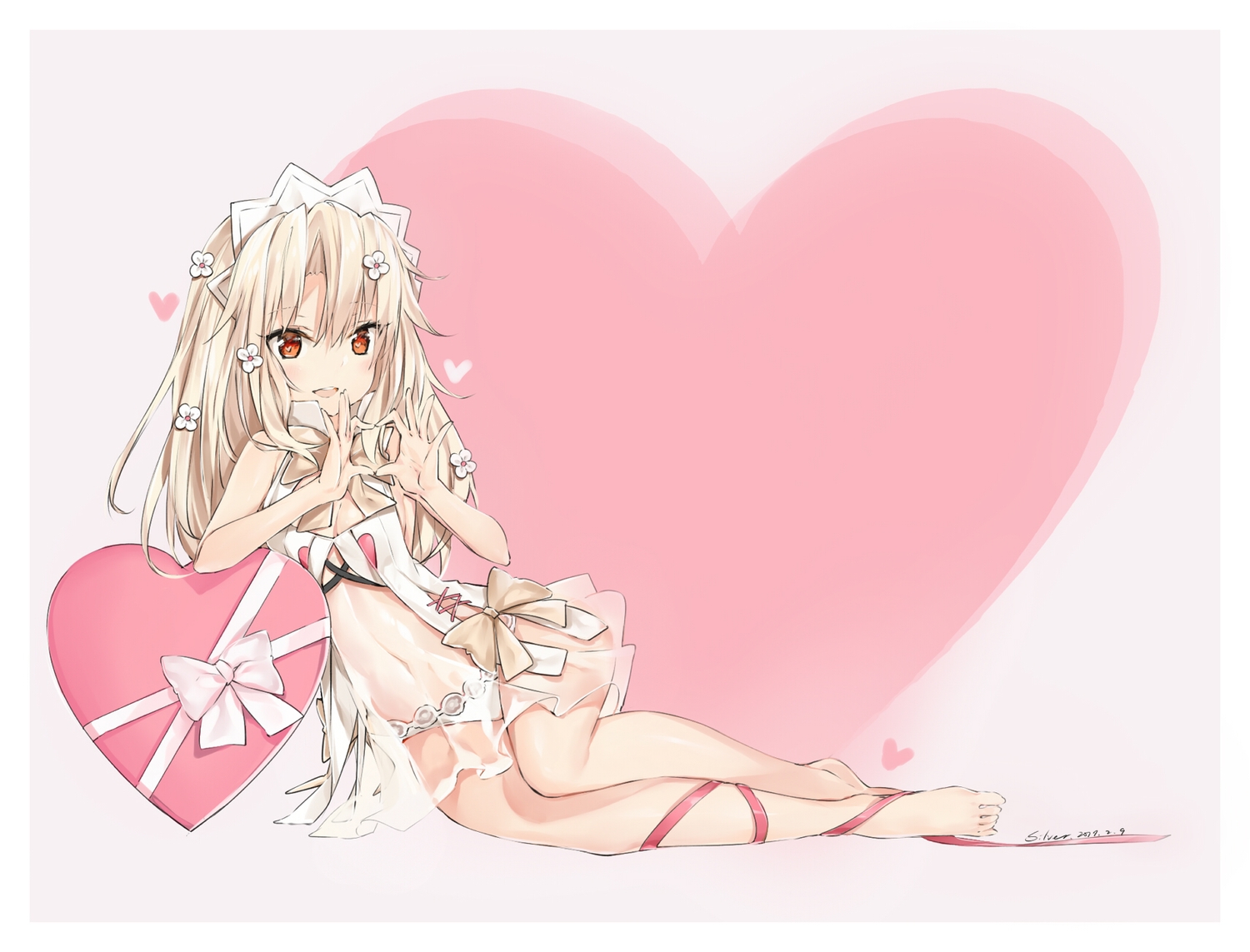 blonde_hair, bow, fate/grand_order, fate/kaleid_liner_prisma_illya, fate_(series), illyasviel_von_einzbern, long_hair, navel